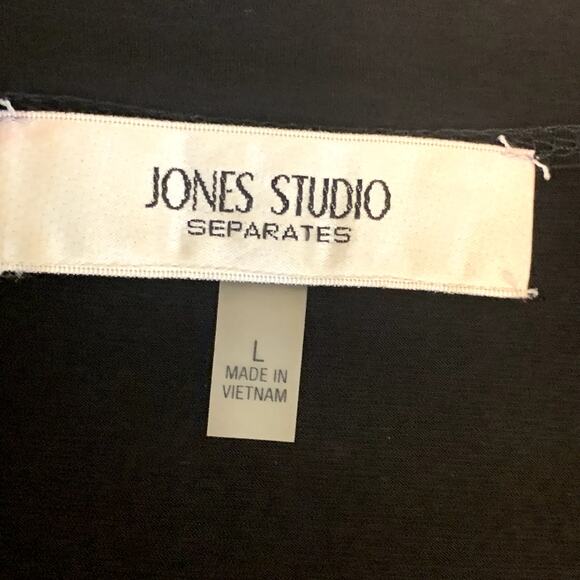 Jones Studio Separates Black Sleeveless Women's Pleated Shell Top Size L - Picture 6 of 8